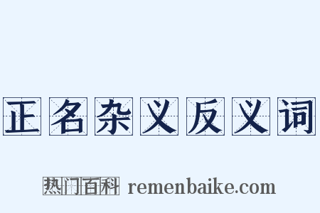 正名杂义反义词是什么意思的图片